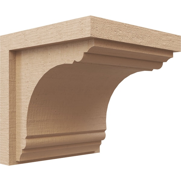 Ekena Millwork 8"W x 8"D x 8"H Wide Warren Rough Cedar Woodgrain TimberThane Corbel, Primed Tan CORUR08X08X08WARRCPR - main